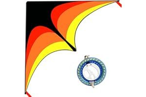 Kaiciuss Large Delta Kite Easy to Fly with Kite Reel Set, Beach Kite & Kite Spool for Kids & Adults, Single Line Triangle Kite with 7.1 Inch Kite Wheel Kit