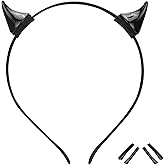 MOSTORY Demon Horns Headband - Devil Horns Hairband for Cosplay Halloween Costume Adult