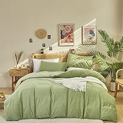 CLOTHKNOW Queen Comforter Set Green 3Pcs Green