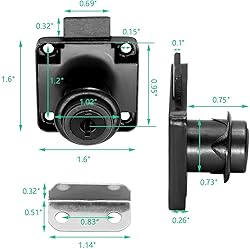 Jiozermi 2 Packs Drawer Lock with Keys, Desktop