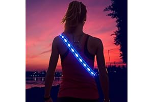 Illumifun LED Running Belt - USB Rechargeable Light Up Sash, High-Visibility Elastic Waistband Light for Running Cycling Hiking Camping Nighttime Activities