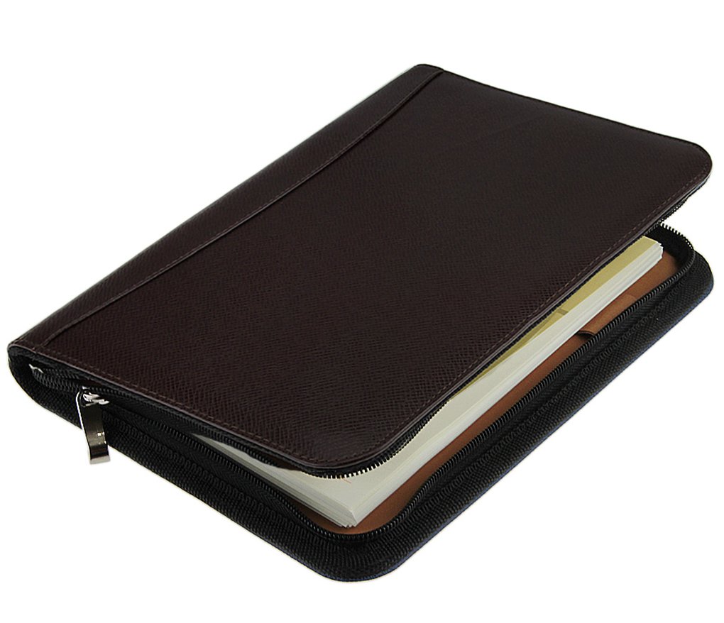 Liying® Business Multi-function Stationery Book in PU Leather A5 Notebook Memo Diaries Calculator Built-in Card Slot Manager Executive Compact Folder Wallet Zip Lock — image 1