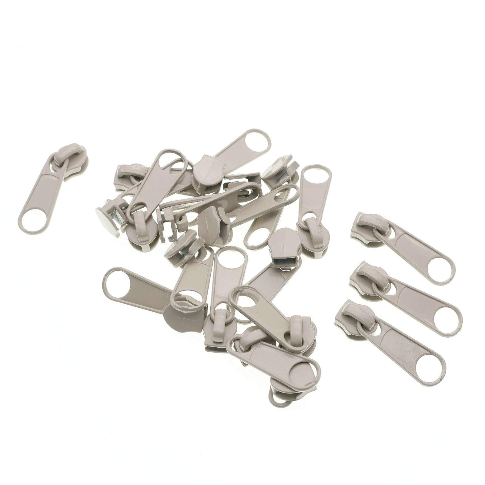 Leekayer 50PCS #5 Gray Pulls for Nylon Coil Zippers Metal Zipper Sliders for Jacket Luggage Purses Bags Bulk(Gray) Metal Slider for Zipper