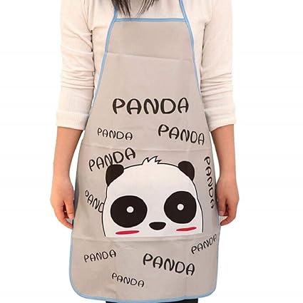 SYGA Cute PVC Panda Waterproof Kitchen Apron for Women or Children -Set of 1Pc