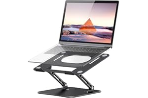 JOIOT Laptop Stand, Adjustable Laptop Stand for Desk, Aluminum Computer Stand Portable Laptop Riser, Foldable Laptop Holder for Mac HP ASUS Acer Surface ThinkPad Dell Lenovo