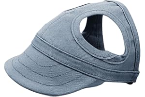 OTKARXUS Dog Baseball Cap,1PC Pet Summer Beach Peaked Cap Dog Hat with Ear Holes, Adjustable Cat Visor Sunbonnet Hat for Small Medium Large Dogs (Solid Dark Blue, Medium)