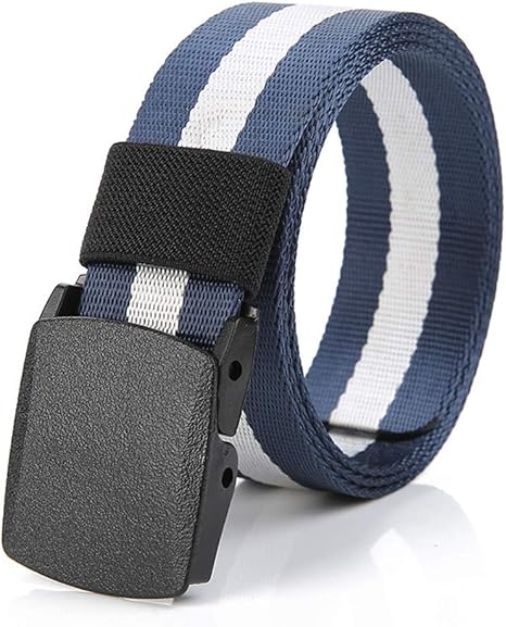 Amazon Co Jp Nicircle メンズバックルロングキャンバスナイロンウエストウェブベルトメタルフリーセキュリティチェックベルト メンズ レディース 細ベルト 本革 レザー 耐久性 カジュアル 柔らかい 高級感 無段階調節 無調整スーツベルト 通勤 通学 バレンタインデー