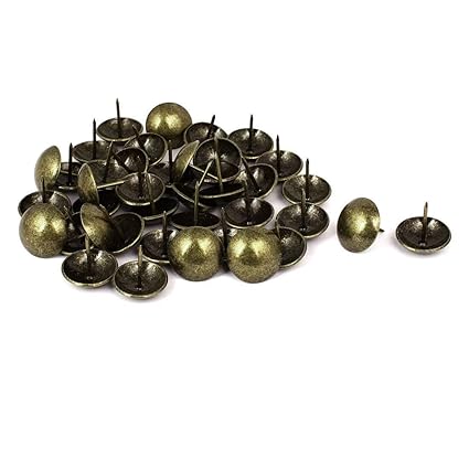 SLB Works Home Furniture Sofa 25mm x 25mm Iron Upholstery Tack Nail Bronze Tone 40pcs