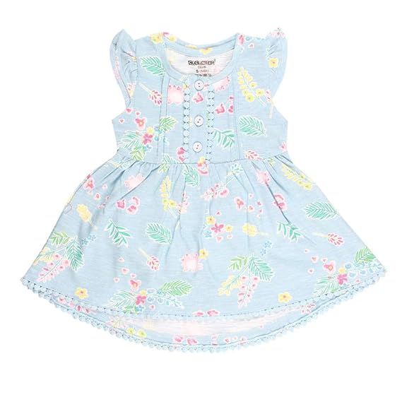 Buy Hopscotch Cucumber Baby Girls Cotton Floral Print Sleeveless Dress