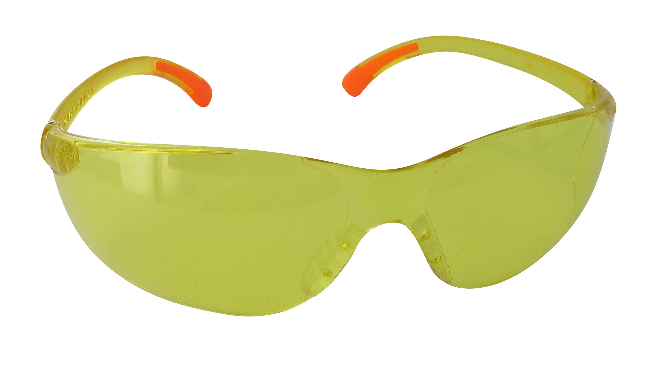 Greenstar - Safety Glasses 45m/s Plastic - Yellow Lenses - Professional Model - Standard EN166F - Brush Cutters & Crafts