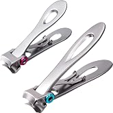 2 Pieces Oversized Thick Nail Clippers for Thick Toenails or Tough Fingernails Oversized Stainless Steel Toenail Fingernail C