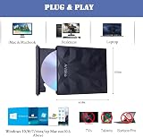 Antika External CD DVD Drive USB 3.0 Type-C Portable Reader Burner Mac/PC view 4