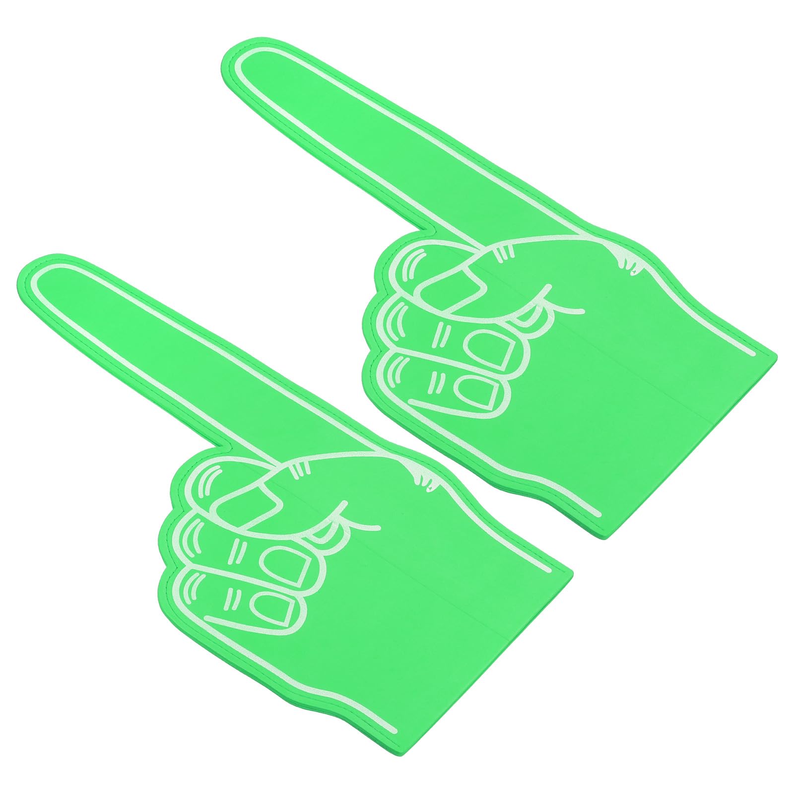 PATIKIL Giant Foam Finger 18 Inch, 2 Pack EVA Number 1 DIY Blank Foam Hand Cheerleading for Sports Events Spirit Games Party, Green