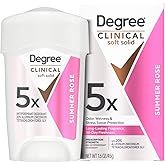 Degree Clinical Antiperspirant Deodorant Soft Solid, Summer Rose, 1.6 oz | For high-pressure and active days, provides 96-hour protection across 5 types of sweat.
