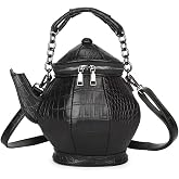 ZiMing Teapot Shape Handbags Purse Women Vegan Leather Crossbody Bags with Chain Handle Stylish Satchel Handbag