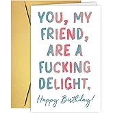 Qamza Funny Friend Birthday Card Gift for Him Her, Snarky Birthday Card for Best Friend Bestie Sister Brother Coworker Women Men - Multiple Colors