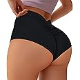 BOUFOR Scrunch Booty Shorts for Women V Back High Waisted Yoga Shorts Cut Out Rave Bottoms Butt Lifting Short Mini Hot Pants