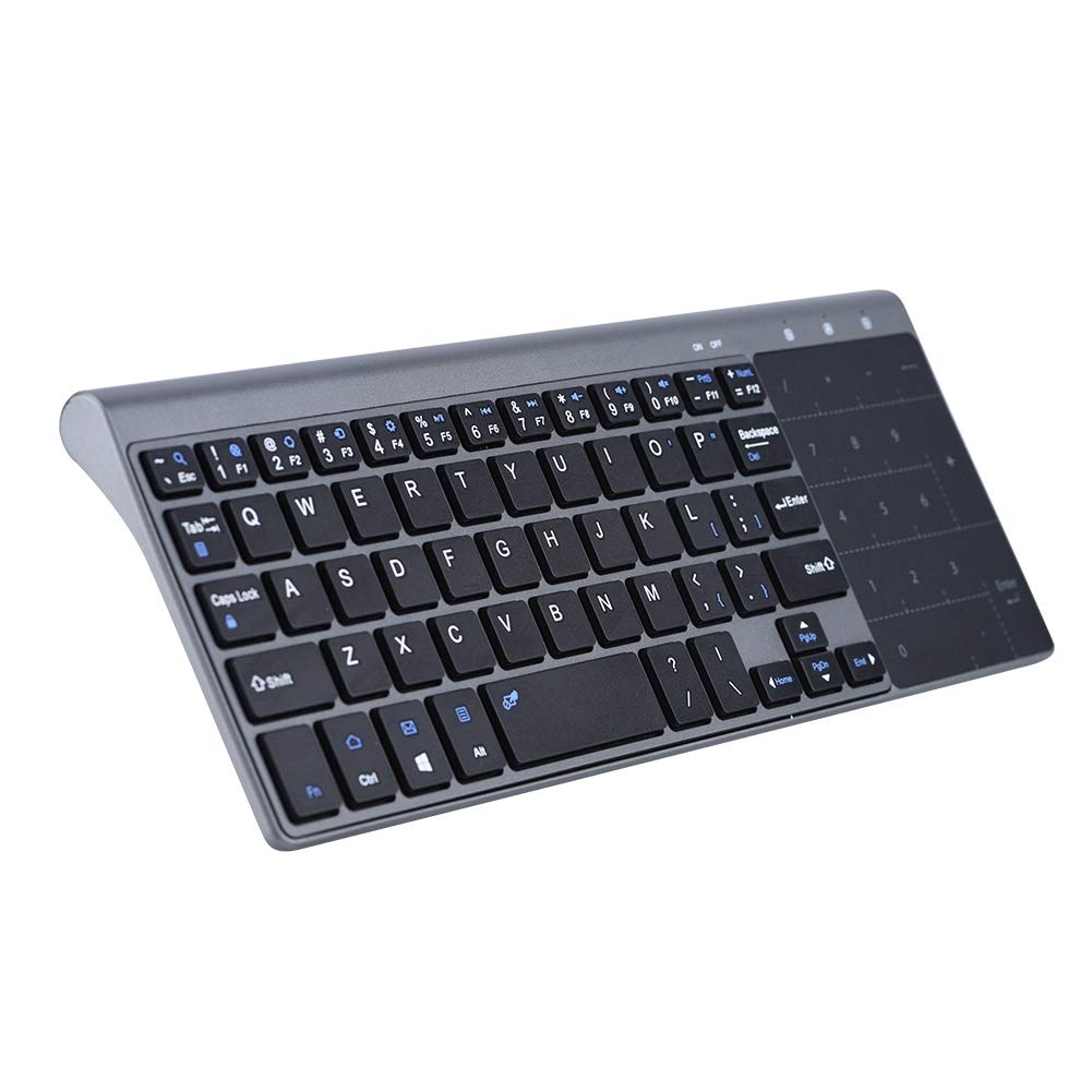 PUSOKEI 2.4Ghz Ultrathin Wireless Keyboard with Smart Touchpad, Handheld Portable Keyboard, Universal Keyboard, Suitable for PC/Notebook/TV Box