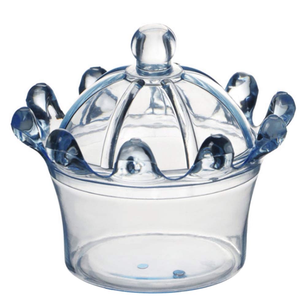 Atyhao Elegant Crown Shape Candy Boxes, 12PCS Flip Top Plastic Candy Gift Boxes (Small, Blue)