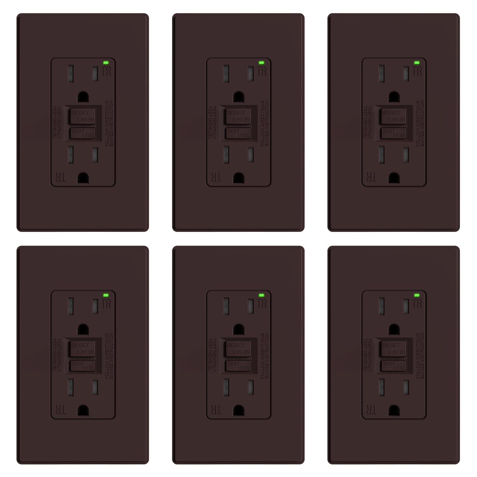 ELEGRP GFCI Outlet 15 Amp, Self-Test GFI Electrical
