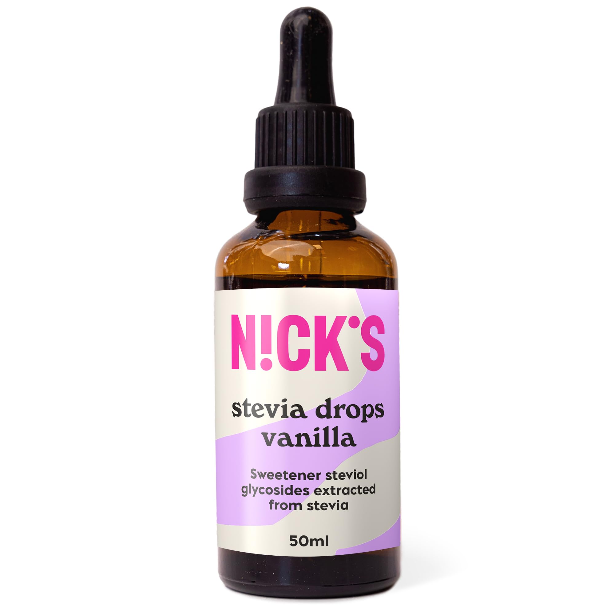 NICKS Vanilla Stevia Drops (50ml) Natural Sugar Free Zero Calorie Liquid Keto Sweetener Gluten Free Low Carb Sugar Substitute Alternative (Pack of 1)
