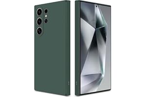 GiiYoon Silicone Case Compatible with Samsung Galaxy S24 Ultra, Full Body Silky Soft Touch Phone Case with Camera Protection, Shockproof Cover with Microfiber Lining, Green