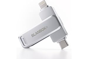 BLANBOK+ MFi Certified 256GB Flash Drive for iPhone Photo Stick, USB Thumb Drive Memory Stick High Speed USB Drive Photo Storage for iPhone USB Stick Compatible for iPhone/iPad/Android/PC