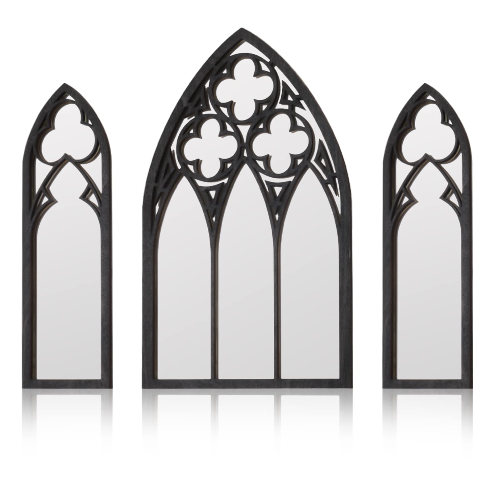 Photo 1 of BOUMUSOE 3 Pack Gothic Mirrors, Cathedral Arch Frame, Tiny Gothic Room Decor - 9.8 inches Spooky Decorative Rustic Wall Hanging for Bedroom & Bathroom