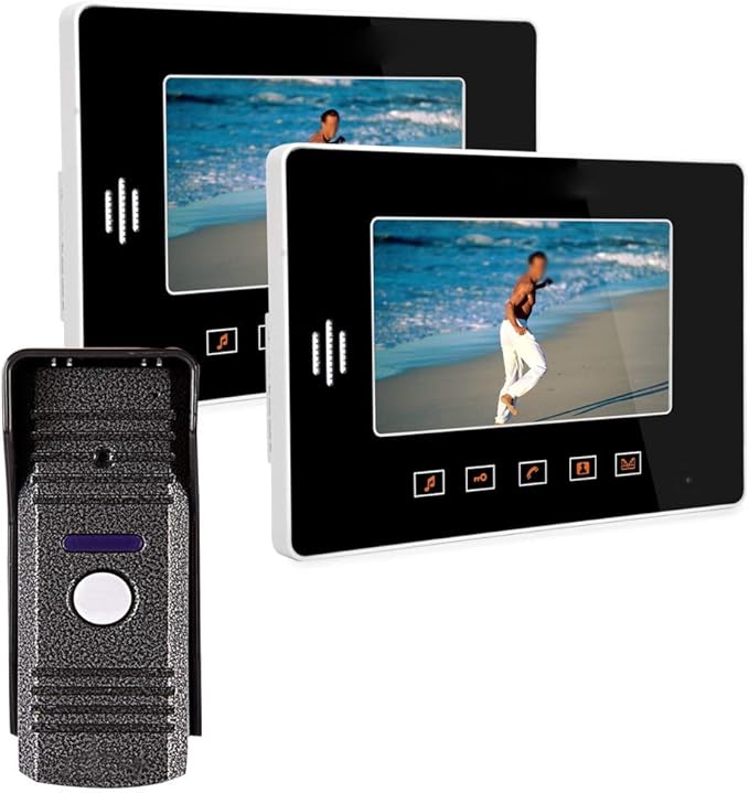 HMAMERÂ Video Doorbell Kit,Touch Button 7" Video Door Phone System with