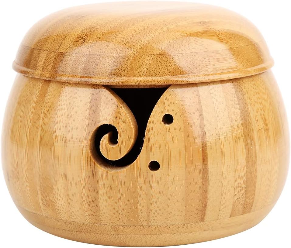 Longzhou Wooden Yarn Bowl Bamboo Wool Yarn Bowl Yarn Storage Holder