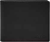 Fossil Men's Wallet, Derrick Leather RFID-Blocking Wallet, Bifold with Flip ID, Black