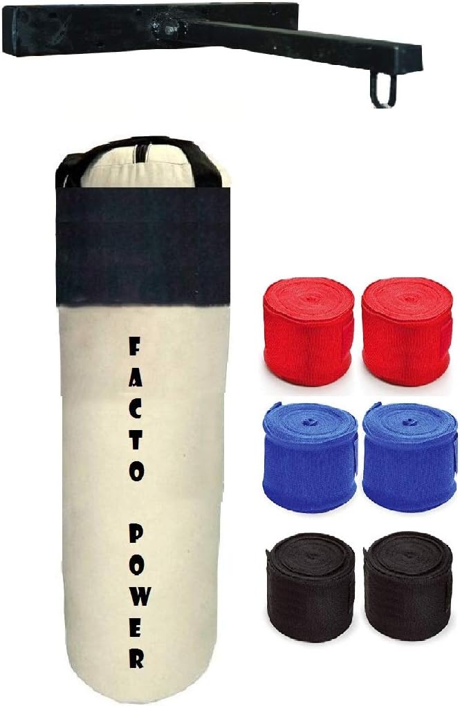 Facto Power3 Feet Long, Punching Bag With Hanging Straps, Multi-Colour