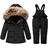 Baby Girl Winter Snowsuit Coat Boy Fur Snow Pants Bib Jacket For Toddler Clothes