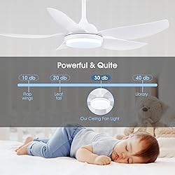 Kviflon 46 Inch Ceiling Fans with Lights and