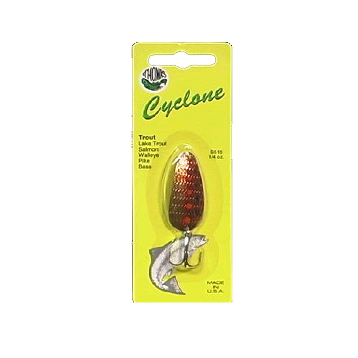 Thomas Spinning Lures Cyclone Fishing-Equipment, 1/4 oz, Gold/Red
