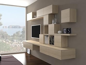 Amazon De Ve Ca Italy Wohnwand Wohnzimmer Florida Living Wohnkultur In Verschiedenen Farben Eiche