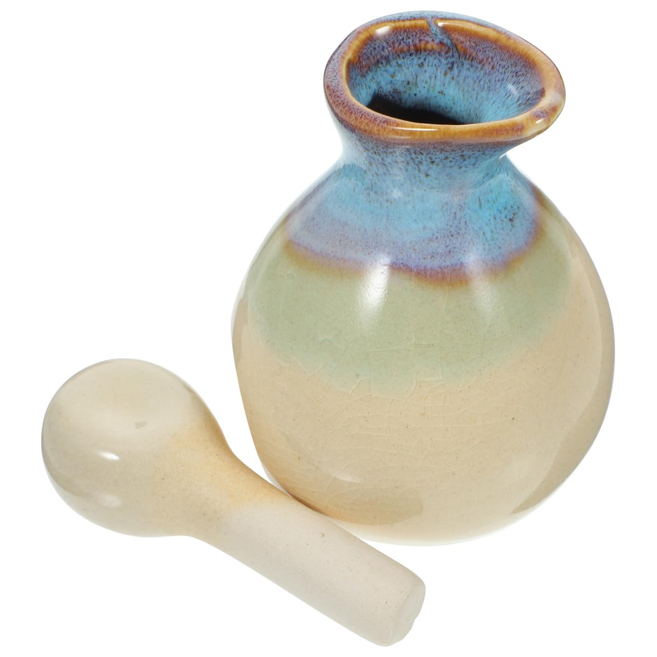 Ceramic Essential Oil Pot for Beauty Salon Spa with Random Color Bottleneck Perfect Dispenser Container for Oils and Condiments