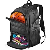 BROTOU Basketball Bag, Soccer Backpack Volleyball Football Backpack Sports Gym Bag with Shoe&Ball Compartment
