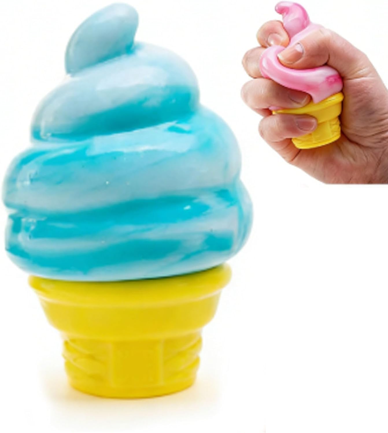 Ice Cream Squeeze Squishy, Ice Cream Squishy, 2026 Upgrade Slow Rise Sensory Fidget Toy, Easter Basket Stuffers Party Favors (Blue)