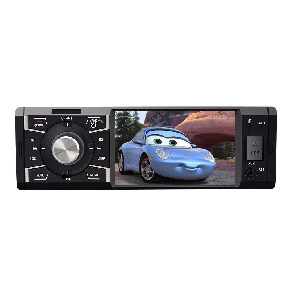 【即納】 SDカードAux入力ワイヤレスリモートコントロール 4.1インチカーステレオBluetoothシングルDINカーステレオFMラジオ車オーディオプレーヤー1080pビデオサポートUSB