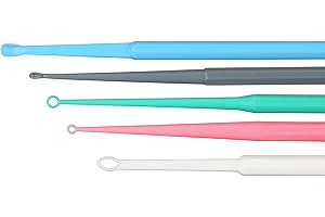 American Hospital Supply Ear Curettes | Ear Pick Wax Removal Tool Cleaner | Individually Wrapped Plastic Ear Cleaner Tools for Teens Adult Pack of 75 (15 of Each Tip Style)