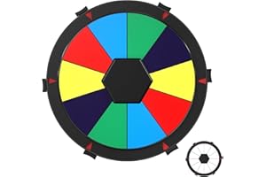 Facilife Prize Wheel: 8 Inch Double-Sided 10/12 Slot Color, Spinning Wheel for Prizes, Table Prize Wheel Spinner, Dry Erase Spin The Wheel for Trade Shows, Carnivals, and Home Game