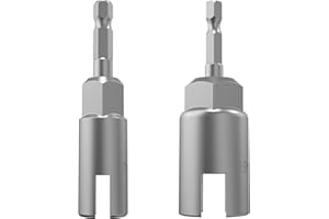 XZUHYE (2 Pack 2 Size 12mm,19mm) hex shank nut driver power wing nut drill bit socket tool drive kit, slotted wing nut drill sleeve wrench wrench kit, panel nut screw eye C-shaped hook bolt
