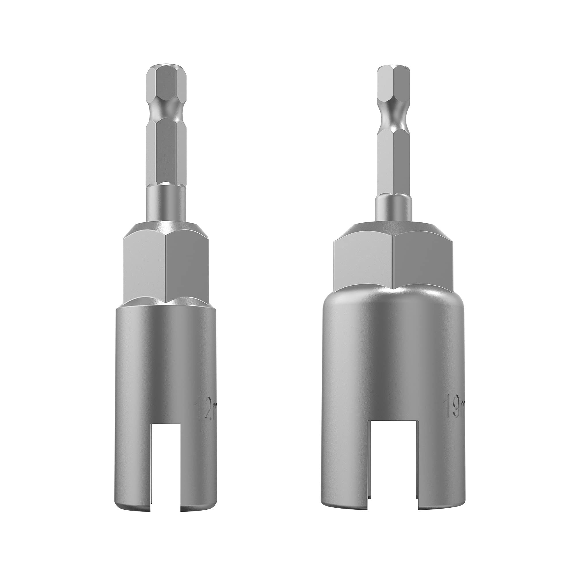 Photo 1 of (2 Pack 2 Size 12mm,19mm) hex shank nut driver power wing nut drill bit socket tool drive kit, slotted wing nut drill sleeve wrench wrench kit, panel nut screw eye C-shaped hook bolt