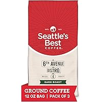 Seattle's Best Coffee 6th Avenue Bistro Dark Roast Ground Coffee | 12 Ounce Bags (Pack of 3)