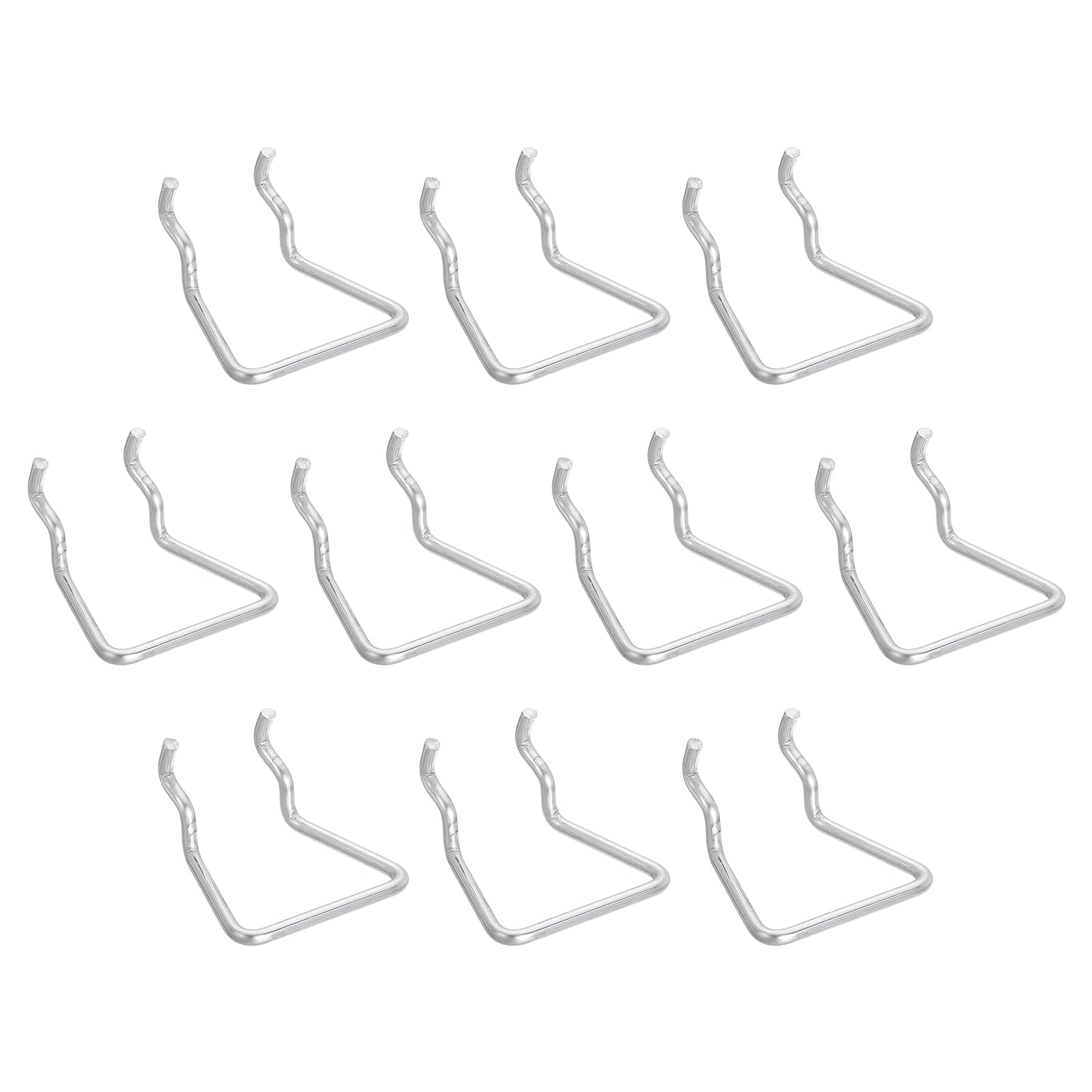 Uxcell 10Pcs Pegboard Hooks, Stainless Steel Peg Board Display Hook Hanging Organizer Accessories for Garage Offices Kitchen Stores, Silver