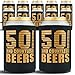 Happy 50th Birthday Party Decorations for Men, Insulated Can Coolers as Dad's Birthday Decorations and Party Favors, Beer Sleeves 50th Birthday Gifts for Men, 12-Pack, Black & Gold