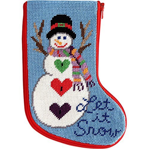 Stitch & Zip Let It Snow Snowman Mini Stocking Needlepoint Kit