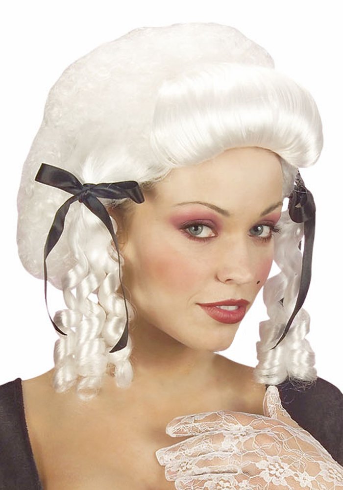 Ladies Colonial Lady withBlk Ribbons Boxed Wig for Hair Accessory Fancy Dress
