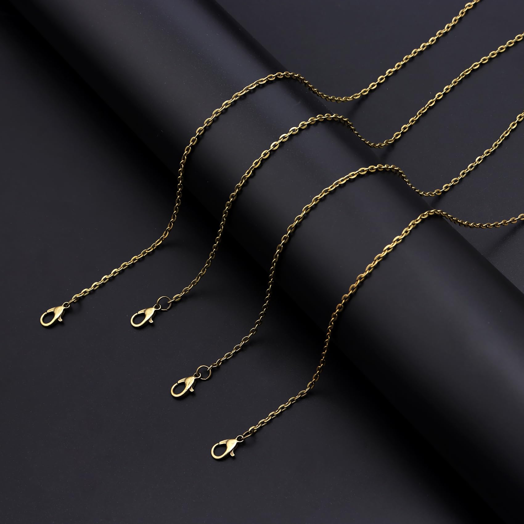 Lemonkey 33 Feet Metal Bronze Necklace Chains Cable O-Shaped Links Chains Bulk for Jewelry Making DIY Craft Kit with Lobster Clasps Jump Rings